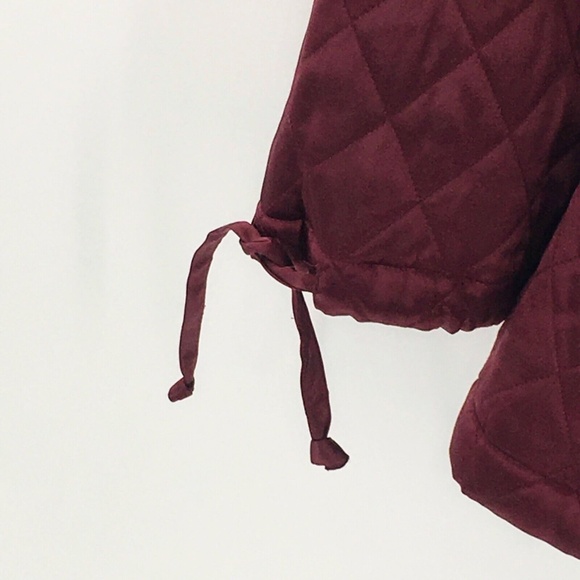 Womens Silk Quilted Jacket Vtg Burgundy Satin Lightweight Anorak EL - LA Sz L - Picture 6 of 16